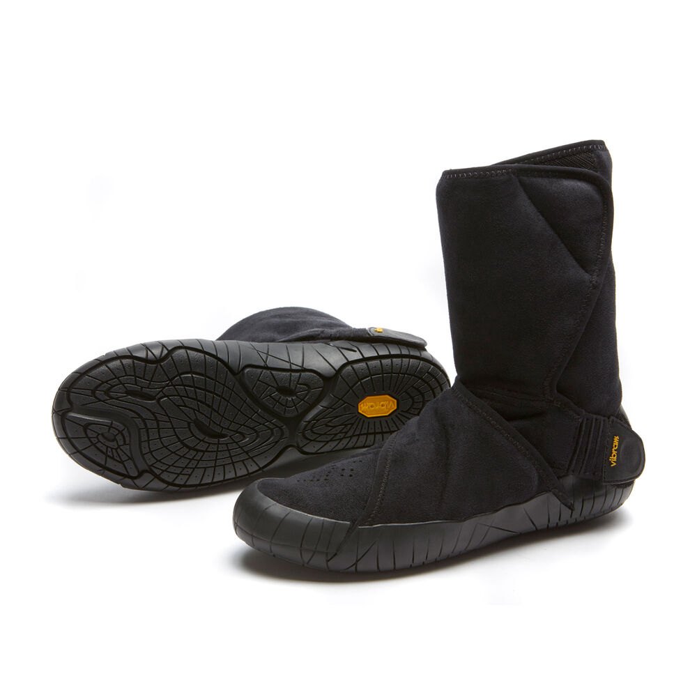 Vibram Furoshiki Mens Boots - Black - Eastern Traveler Classic Shearling Mid - 72085-HMWQ